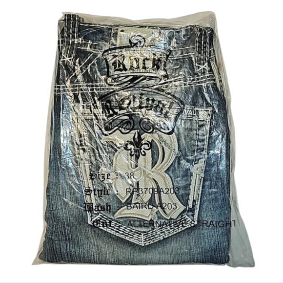 🆕️Rock Revival Alt Straight Leg Jeans. (Baird A203). Men's Size: W38x34L - Picture 7 of 12